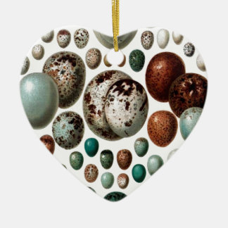 Ornamento De Cerâmica O pássaro retro do vintage eggs o teste padrão