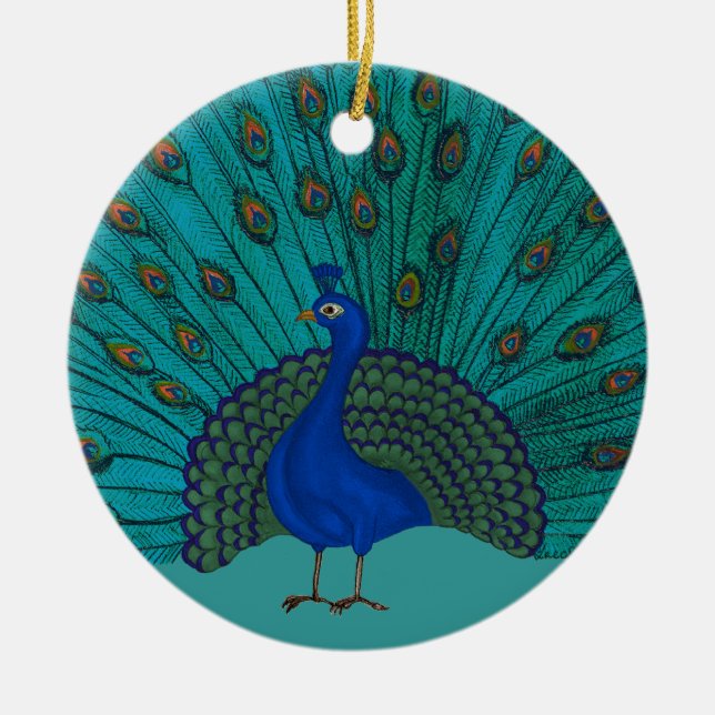 Ornamento De Cerâmica O pavão (Frente)