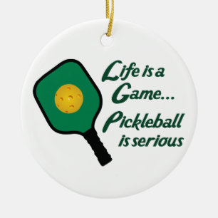 Ornamento De Cerâmica O Pickleball é sério