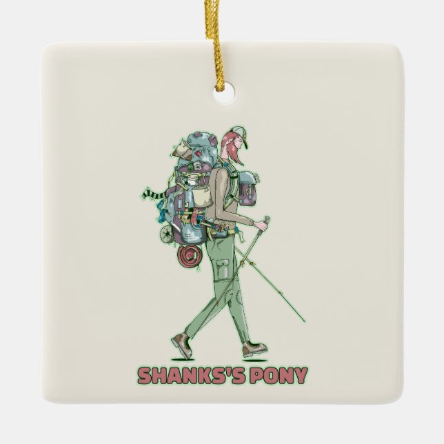 Ornamento De Cerâmica O pônei do Shanks caminhava engraçado (Frente)