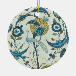 Ornamento De Cerâmica O prato de Iznik pintado com um pavão