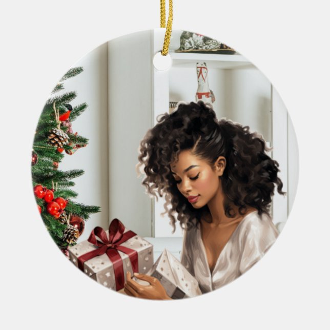 Ornamento De Cerâmica O "Presente da Estação" (Frente)