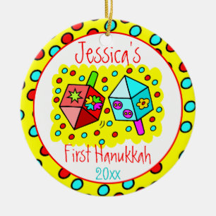 Ornamento De Cerâmica O primeiro Hanukkah do bebê - DOIS