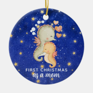 Ornamento De Cerâmica O Primeiro Natal Como Mãe Costumava Ser