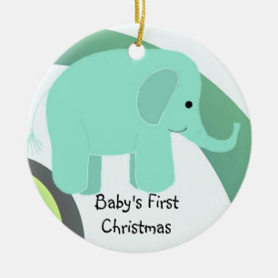 Ornamento De Cerâmica O Primeiro Natal do Elefante Baby