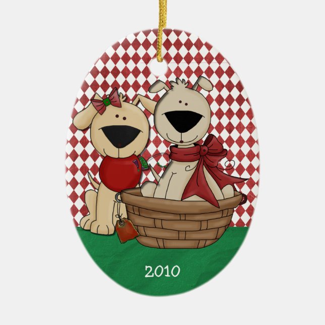 Ornamento De Cerâmica O Primeiro Natal Juntos Personalizados (Frente)