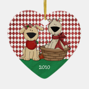 Ornamento De Cerâmica O Primeiro Natal Juntos Personalizados