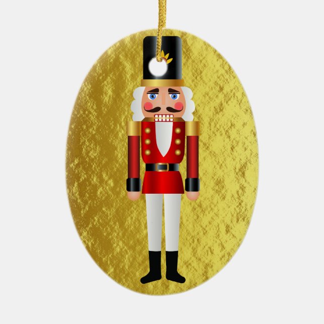Ornamento De Cerâmica O primeiro pirata de Natal Dourado personaliza (Frente)