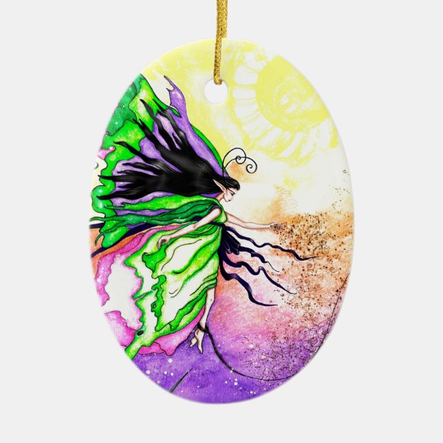 Ornamento De Cerâmica O Prominado da Polinização (Frente)