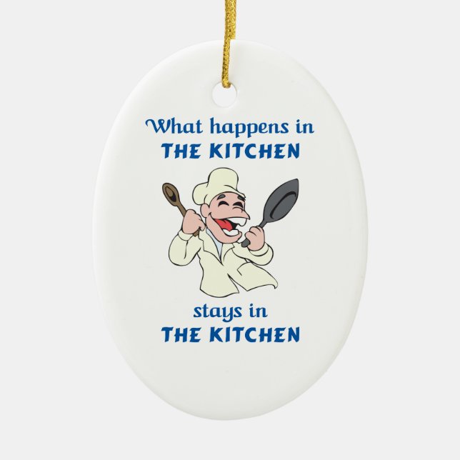 ORNAMENTO DE CERÂMICA O QUE ACONTECE NA COZINHA (Frente)