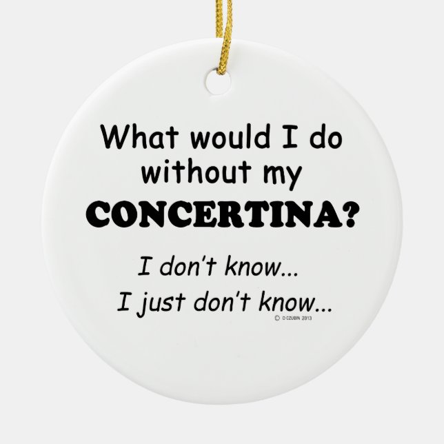 Ornamento De Cerâmica O que eu faria, Concertina (Frente)