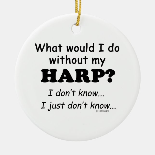 Ornamento De Cerâmica O Que Eu Faria, Harp (Frente)