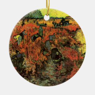 Ornamento De Cerâmica O Red Vineyard por Vincent van Gogh