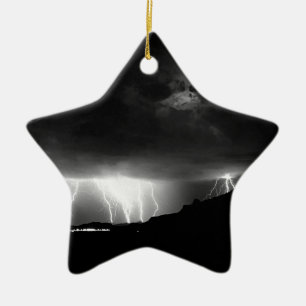 Ornamento De Cerâmica O relâmpago da tempestade chove para baixo
