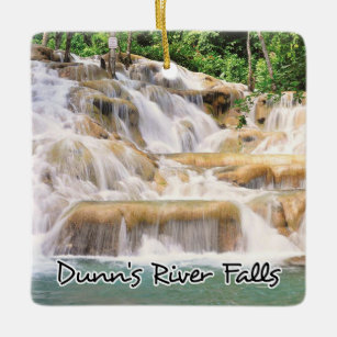 Ornamento De Cerâmica O rio Dunn Falls Jamaica se aproxima