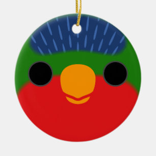 Ornamento De Cerâmica O rosto de um lorikeet de coroa azul