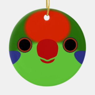 Ornamento De Cerâmica O rosto de um lorikeet de frente vermelha