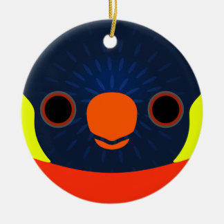 Ornamento De Cerâmica O rosto de um lorikeet Sunset