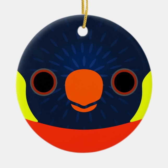Ornamento De Cerâmica O rosto de um lorikeet Sunset (Frente)