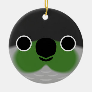 Ornamento De Cerâmica O rosto de um periquito de bochecha verde