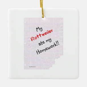 Ornamento De Cerâmica O Rottweiler comeu a minha casa