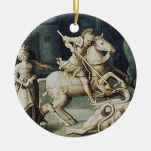 Ornamento De Cerâmica O santo George e o Dragão