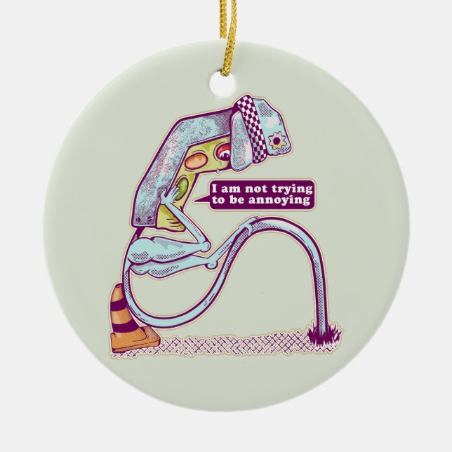 Ornamento De Cerâmica O semáforo parece triste (Frente)