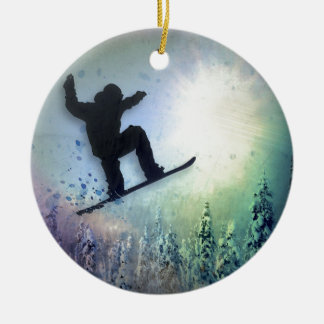 Ornamento De Cerâmica O Snowboarder: Ar