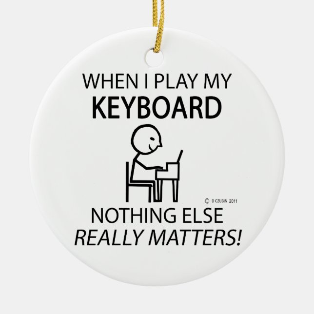 Ornamento De Cerâmica O teclado não importa mais (Frente)