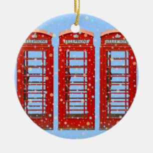 Ornamento De Cerâmica O telefone vermelho icónico de Londres encaixota