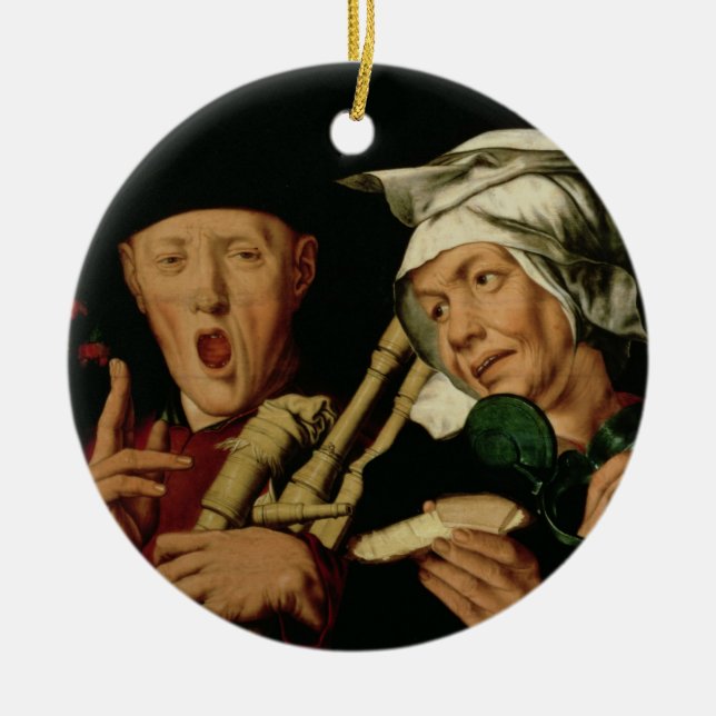 Ornamento De Cerâmica O tocador de gaita-de-foles (Frente)