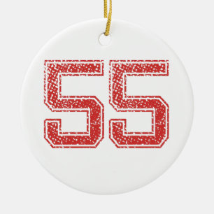 Ornamento De Cerâmica O vermelho ostenta Jerzee número 55