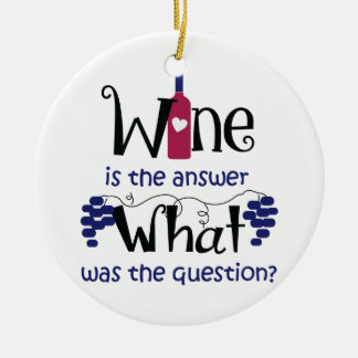 Ornamento De Cerâmica O vinho é a resposta