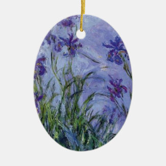Ornamento De Cerâmica o vintage floresce lilac-irises-1917 monet.