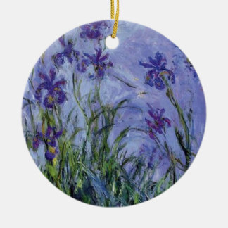 Ornamento De Cerâmica o vintage floresce lilac-irises-1917 monet.