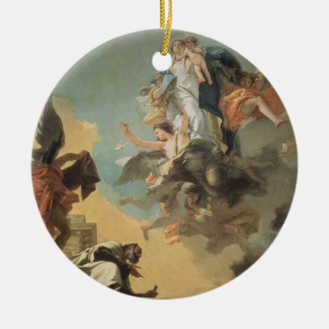 Ornamento De Cerâmica O Virgin de Carmel que dá a omoplata ao Ble (Frente)