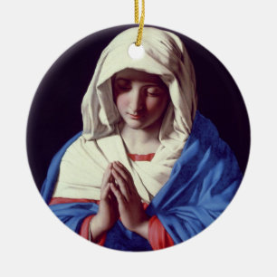 Ornamento De Cerâmica O Virgin na oração, 1640-50 (óleo em canvas)