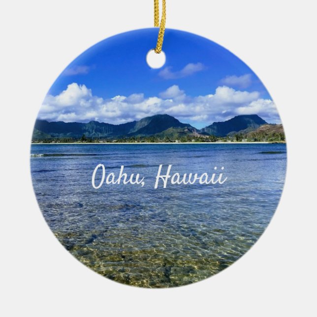 Ornamento De Cerâmica Oahu Beach Cove  (Frente)