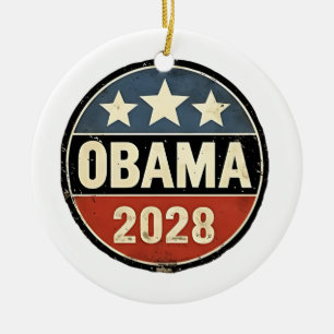 Ornamento De Cerâmica Obama 2028 Política Eleitoral dos EUA