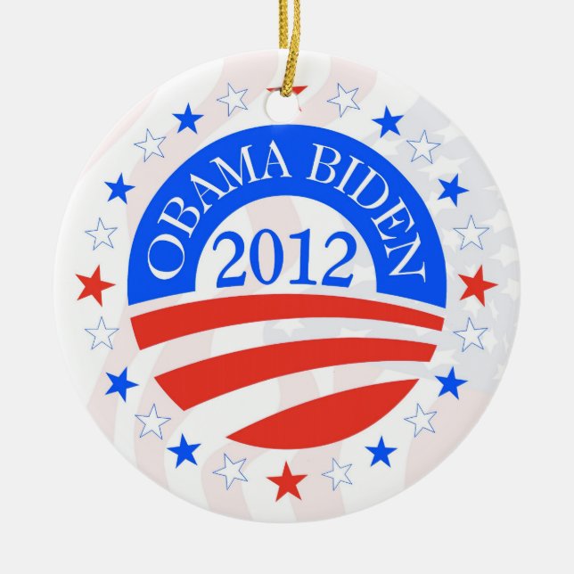 Ornamento De Cerâmica Obama Biden 2012 (Frente)