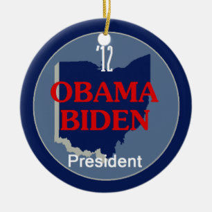 Ornamento De Cerâmica Obama Biden OHIO