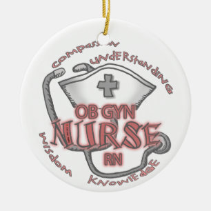 Ornamento De Cerâmica ObGyn Enfermeira Axiom