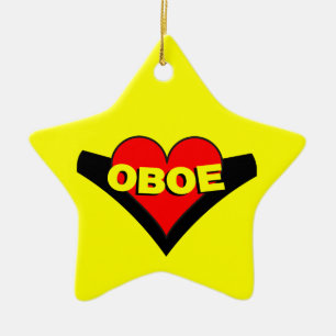 Ornamento De Cerâmica Oboe Over Heart