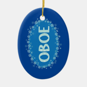 Ornamento De Cerâmica Oboe Winter Snowflakes