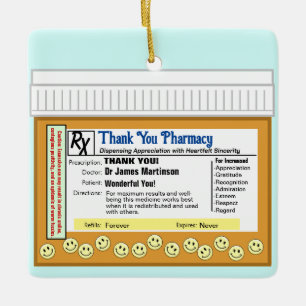 Ornamento De Cerâmica Obrigado Farmácia