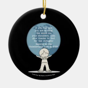 Ornamento De Cerâmica Obrigado pela Força