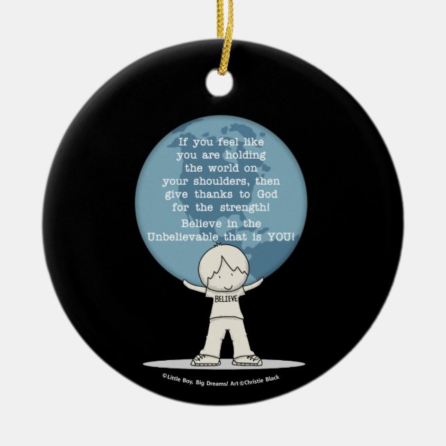 Ornamento De Cerâmica Obrigado pela Força (Frente)