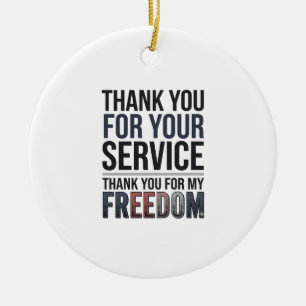 Ornamento De Cerâmica Obrigado Por Minha Liberdade Camisa Patriota Veter
