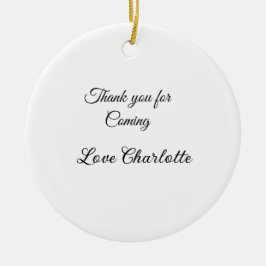 Ornamento De Cerâmica obrigado por vir adicionar nome mensagem de texto 