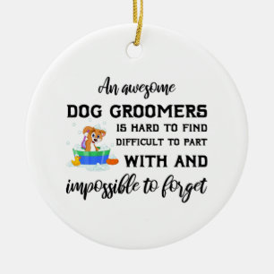 Ornamento De Cerâmica Obrigado presente para o cão Groomers, homem ou m